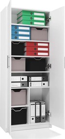 Oliv 2D könyvespolc, irodai szekrény, fehér