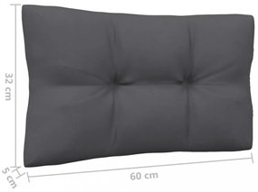 4 részes fenyőfa kerti ülőgarnitúra antracitszürke párnákkal