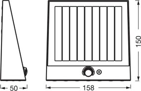 Osram - LED napelemes fali lámpa ENDURA STYLE LED/10,2W/4,2V 2000 mAh IP54 antracit