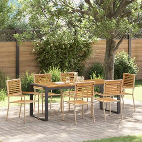 Kert étkező szett 7 pcs Beige és barna 200 x 80 x 75 cm