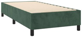 sötétzöld bársony rugós ágy matraccal 100 x 200 cm