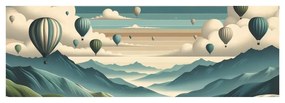 Kép hegyek és ballonokkal teli égbolt