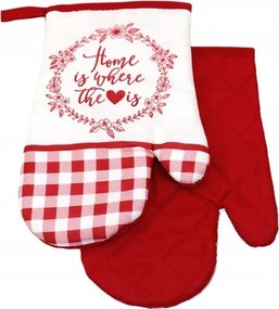 Konyhai kesztyű 18x27 mágnessel 2 db piros-fehér kockás vichy