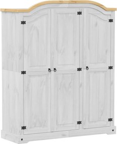 vidaXL fehér Corona tömör fenyőfa ruhásszekrény 151,5 x 52 x 186 cm