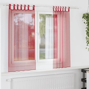 vidaXL 2 db borvörös fátyolfüggönyök hurokkal 140x175 cm