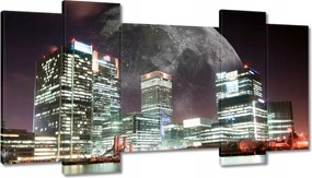 Festmények 120x65 Város éjszaka Hold