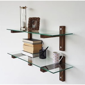 KÉSZLET 2x Fali polc 25x85 cm fenyő/átlátszó