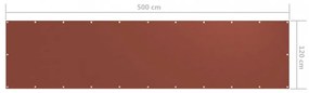 terrakotta oxford-szövet erkélyparaván 120 x 500 cm