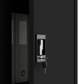 Fémszekrény DAWID, 900 x 1850 x 450 mm, All Black: fekete