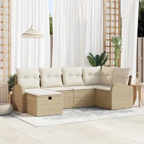 Kerti Kanapé Szett 6 pcs bézs és krémszínű 234 x 124 x 85 cm