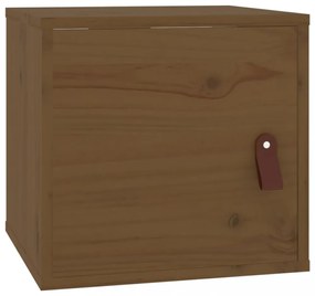 2 db mézbarna tömör fenyőfa faliszekrény 31,5 x 30 x 30 cm