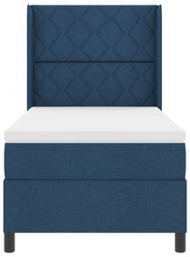 Boxspring Ágy Matraccal Kék 90x200 cm Textil