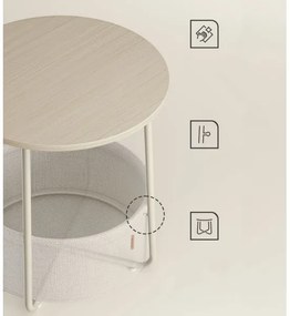 NOIRA kisasztal krémszín/fehér