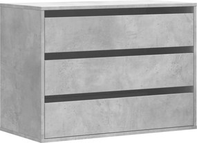 vidaXL betonszürke szerelt fa fiókos sarokszekrény 80 x 41 x 58 cm