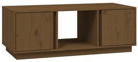 Mézbarna tömör fenyőfa dohányzóasztal 110 x 50 x 40 cm
