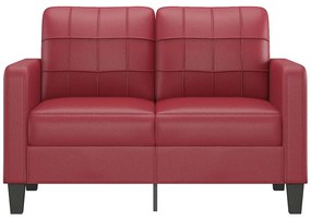 vidaXL 2 személyes bordó műbőr kanapé 120 cm