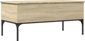vidaXL sonoma tölgy szerelt fa és fém dohányzóasztal 100x50x45 cm