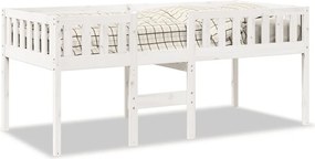 vidaXL fehér tömör fenyőfa gyerekágy matrac nélkül 75 x 190 cm