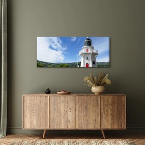 Az Akaroa világítótorony képe, Új-Zéland (120x50 cm)