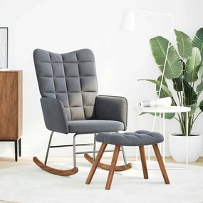 sötétszürke bársony hintaszék ülőkével