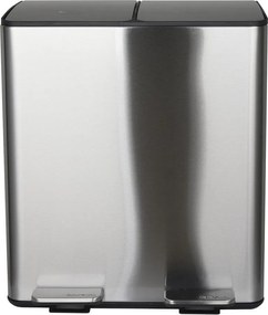 Matt ezüstszínű acél szelektív pedálos szemetes 2x20 l Aliya – Spirella