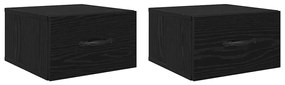 Éjjeliszekrény 2 pcs Musta tammi 35 x 35 x 20 cm Faanyag