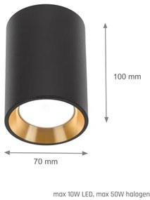 Spotlámpa CHLOE 1xGU10/35W/230V kerek fekete/arany
