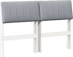 vidaXL Kárpitozott fejtámla Világosszürke 120 cm Tömör fenyőfa