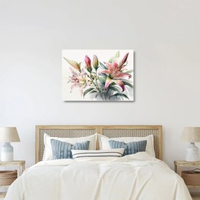 Üveg kép - Liliomok, illusztrációk (70x50 cm)