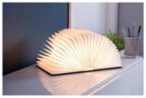 Fekete LED asztali lámpa textil búrával (magasság 2,5 cm) Booklight – Gingko