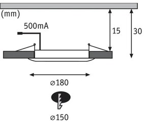 Paulmann 92801 - LED/9W IP65 Fürdőszobai beépíthető lámpa WARM DIM 230V