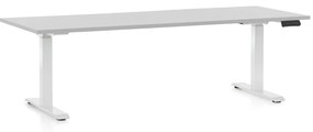 OfficeTech C állítható magasságú asztal, 200 x 80 cm, fehér alap, világosszürke