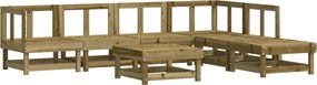 vidaXL 7 részes impregnált fenyőfa kerti ülőgarnitúra