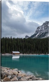 Vászonkép Természet Kunyhó a tóparton 60x100