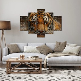 Kép - Portré egy tigris a vízben (150x105 cm)