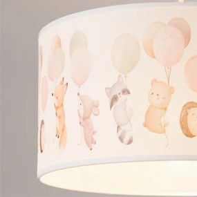 Brilagi - LED gyerek csillár zsinórral BOBO 1xE27/60W/230V Ø 35 cm fehér/állatkás