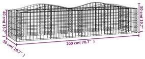 íves horganyzott vas gabion magaságyás 200x50x50 cm