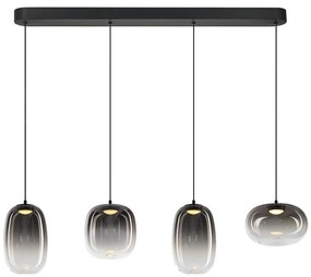 LED Csillár zsinóron VASO LED/15W/230V fekete/füstös