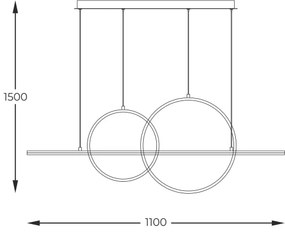 Zuma Line MD7358-2A-3GT - CHOLET LED csillár 34W/230V arany színben