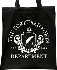 Taylor Swift The Tortured Poets fekete pamut bevásárlótáska