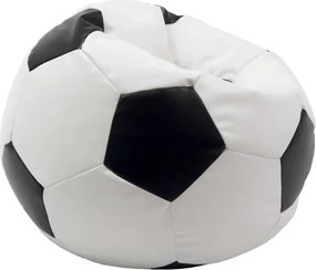 Baby Ball babzsákfotel - műbőr - fehér/fekete - 70 liter