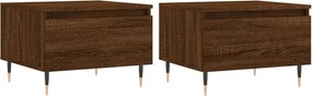 vidaXL 2 db barna tölgyszínű szerelt fa dohányzóasztal 50 x 46 x 35 cm