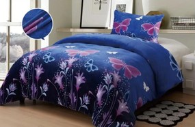 Mikroszálas ágyneműhuzat PINK BUTTERFLY sötétkék Ágyneműhuzat mérete: 70 x 90 cm | 140 x 200 cm