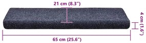 öntapadós lépcsőszőnyegek 30 db 65 x 21 x 4 cm kék téglalap alakú széllel