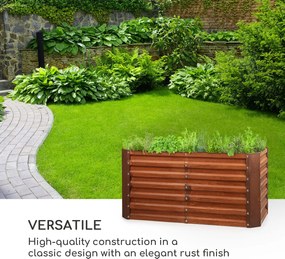 Blumfeldt Rust Grow, magaságyás, kerti ágyás, horganyzott acéllemez, rozsdás kivitel