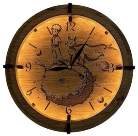 Li-Go 23712/DUB/BAT2 - Dimmelhető LED falióra érzékelővel, LED/1xAA, átm. 32 cm, tölgy