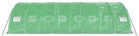 zöld acélvázas melegház 40 m² 8 x 5 x 2,3 m