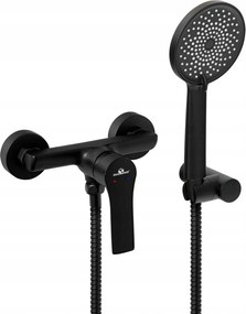 Fürdőszobai Zuhany Csaptelep Falra Szerelhető Sárgaréz Fekete Diamond