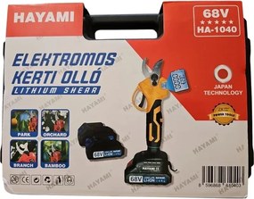 Akkus metszőolló - HAYAMI HA-1040 + tok + 2 akku