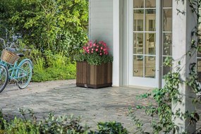 Keter Deco négyzet alakú virágcserép, diófa